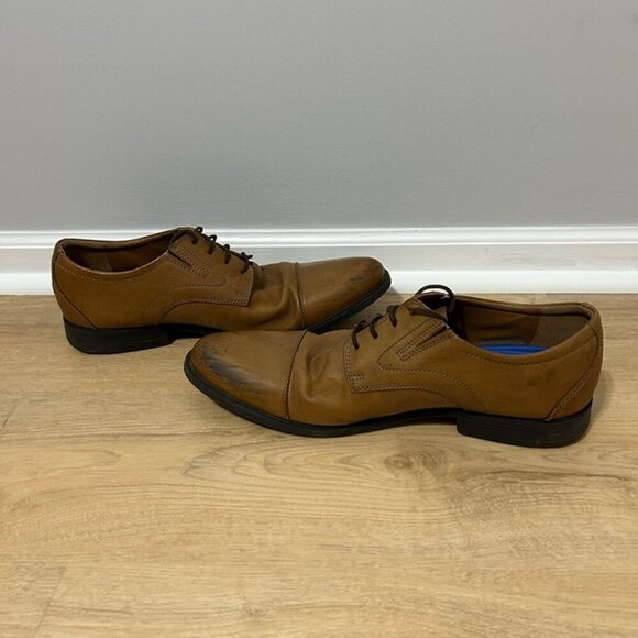 Clark’s Brown Leather Oxford Shoes Cap Toe Dress Shoes Men’s Size 15 - Picture 6 of 8